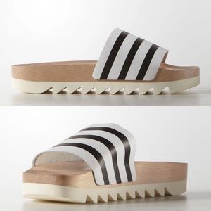 Rare adidas Originals Adilette Wooden Sole Slides